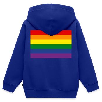 Regenbogenfahne - Kinder Premium Organic Zip Hoodie - Royalblau - Hinten - AI Model Kid Male (0cm)