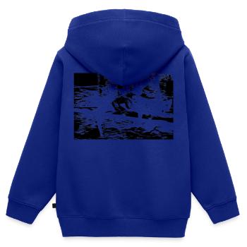 MTB MTB bergab - Kinder Premium Organic Zip Hoodie - Royalblau - Hinten - AI Model Kid Male (0cm)
