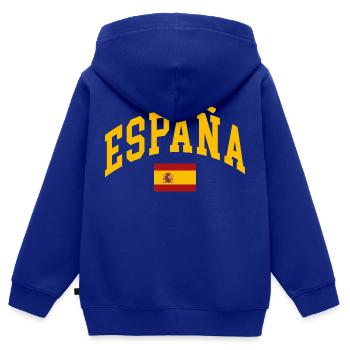 Spanien - Kinder Premium Organic Zip Hoodie - Royalblau - Hinten - AI Model Kid Male (0cm)