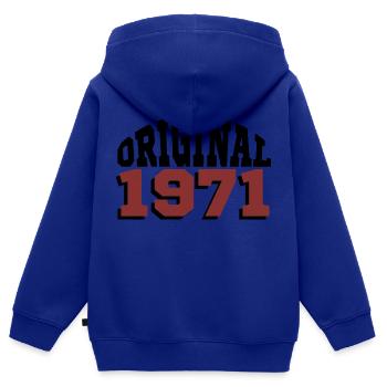 Original 1971 - Sweat Premium à capuche zippé enfant bio - bleu roi - Dos - AI Model Kid Male (0cm)