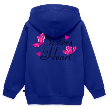 Schwestern im Herzen - Kinder Premium Organic Zip Hoodie - Royalblau - Hinten - AI Model Kid Male (0cm)