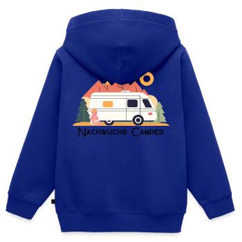 Nachwuchs Camper Eins - Kinder Premium Organic Zip Hoodie - Royalblau - Hinten - AI Model Kid Male (0cm)