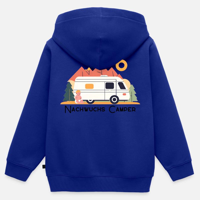 Nachwuchs Camper Eins - Kinder Premium Organic Zip Hoodie - Royalblau