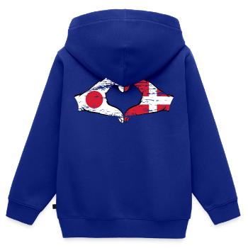 Japan Denmark hands heart shape used - Kids Premium Organic Zip-up Hoodie - royal blue - Back - AI Model Kid Male (0cm)