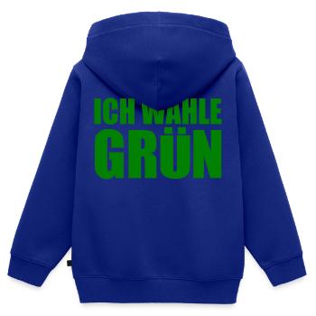 ich wähle grün - Kinder Premium Organic Zip Hoodie - Royalblau - Hinten - AI Model Kid Male (0cm)