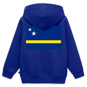 Curacao - Kinder Premium Organic Zip Hoodie - Royalblau - Hinten - AI Model Kid Male (0cm)