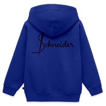 Schneider - Kinder Premium Organic Zip Hoodie - Royalblau - Hinten - AI Model Kid Male (0cm)
