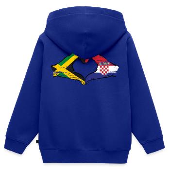 Jamaica Croatia Hands Heart Shape Used - Kids Premium Organic Zip-up Hoodie - royal blue - Back - AI Model Kid Male (0cm)