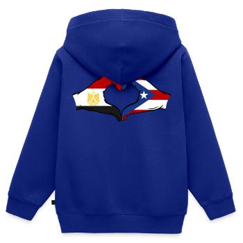 Ägypten Puerto Rico Hände Herzform - Kinder Premium Organic Zip Hoodie - Royalblau - Hinten - AI Model Kid Male (0cm)