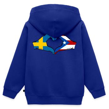 Schweden Puerto Rico Hände Herzform - Kinder Premium Organic Zip Hoodie - Royalblau - Hinten - AI Model Kid Male (0cm)