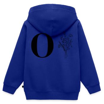 Minimalistische Blumen - Kinder Premium Organic Zip Hoodie - Royalblau - Hinten - AI Model Kid Male (0cm)