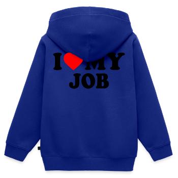 I love my job - Kinder Premium Organic Zip Hoodie - Royalblau - Hinten - AI Model Kid Male (0cm)
