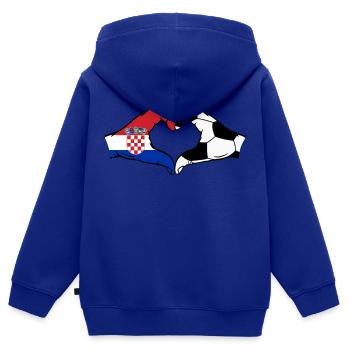 Kroatien Fussball Flagge Hände Herzform - Kinder Premium Organic Zip Hoodie - Royalblau - Hinten - AI Model Kid Male (0cm)