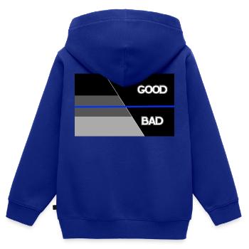 Shadow blueline good bad - Kinder Premium Organic Zip Hoodie - Royalblau - Hinten - AI Model Kid Male (0cm)