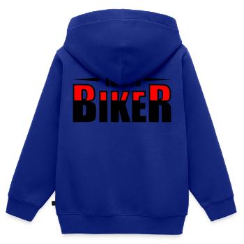 Motard Motard - Sweat Premium à capuche zippé enfant bio - bleu roi - Dos - AI Model Kid Male (0cm)