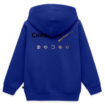 chasseur - Sweat Premium à capuche zippé enfant bio - bleu roi - Dos - AI Model Kid Male (0cm)