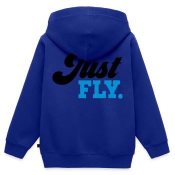 fliegen - Kinder Premium Organic Zip Hoodie - Royalblau - Hinten - AI Model Kid Male (0cm)