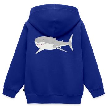 hai - Kinder Premium Organic Zip Hoodie - Royalblau - Hinten - AI Model Kid Male (0cm)