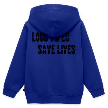 Motorrad LOUD PIPES SAVE LIVES Geschenk - Kinder Premium Organic Zip Hoodie - Royalblau - Hinten - AI Model Kid Male (0cm)