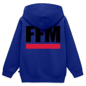 FFM - Frankfurt am Main - Kinder Premium Organic Zip Hoodie - Royalblau - Hinten - AI Model Kid Male (0cm)