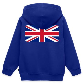 UK FLAG round corner 400 dpi - Kinder Premium Organic Zip Hoodie - Royalblau - Hinten - AI Model Kid Male (0cm)