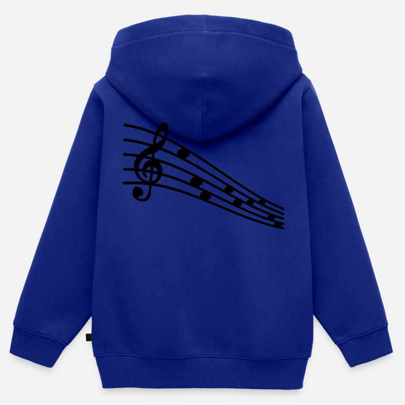 la musique - Sweat Premium à capuche zippé enfant bio - bleu roi