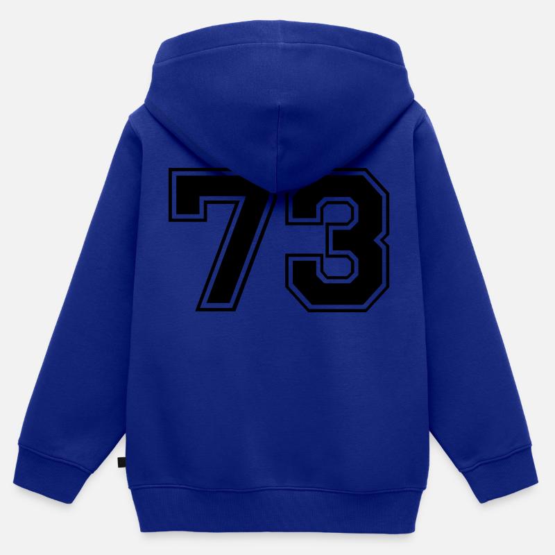 73 - Sweat Premium à capuche zippé enfant bio - bleu roi