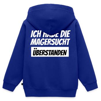 ich habe die Magersucht überstanden - Kinder Premium Organic Zip Hoodie - Royalblau - Hinten - AI Model Kid Male (0cm)