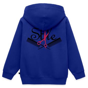 Style vom Frisör / hair style (2c) - Kinder Premium Organic Zip Hoodie - Royalblau - Hinten - AI Model Kid Male (0cm)