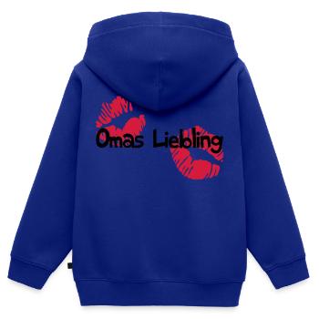 Omas Liebling - Kinder Premium Organic Zip Hoodie - Royalblau - Hinten - AI Model Kid Male (0cm)
