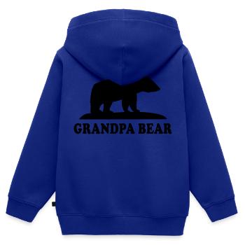 GRANDPA BEAR - Kinder Premium Organic Zip Hoodie - Royalblau - Hinten - AI Model Kid Male (0cm)