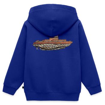 Sous-marin vieux et rouillé - Sweat Premium à capuche zippé enfant bio - bleu roi - Dos - AI Model Kid Male (0cm)