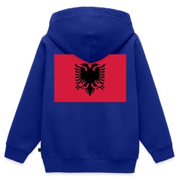 Albanien - Kinder Premium Organic Zip Hoodie - Royalblau - Hinten - AI Model Kid Male (0cm)