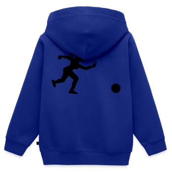 joueuse de bowling lance sa boule - Sweat Premium à capuche zippé enfant bio - bleu roi - Dos - AI Model Kid Male (0cm)