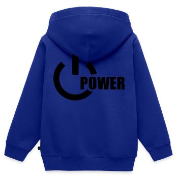 Power - Kids Premium Organic Zip-up Hoodie - royal blue - Back - AI Model Kid Male (0cm)