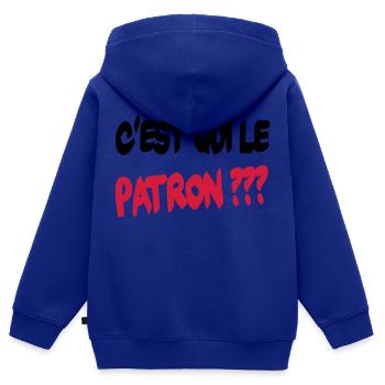 C'est qui le patron ? - Kinder Premium Organic Zip Hoodie - Royalblau - Hinten - AI Model Kid Male (0cm)
