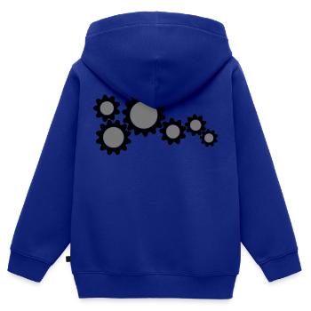 Zahnrader, Getriebe - Kinder Premium Organic Zip Hoodie - Royalblau - Hinten - AI Model Kid Male (0cm)