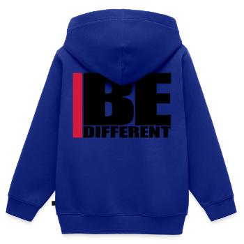 Cool Be Different Logo - Kinder Premium Organic Zip Hoodie - Royalblau - Hinten - AI Model Kid Male (0cm)