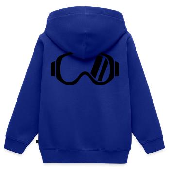 Skibrille - Kinder Premium Organic Zip Hoodie - Royalblau - Hinten - AI Model Kid Male (0cm)