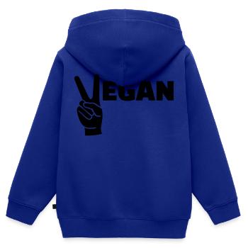 Vegan - Sweat Premium à capuche zippé enfant bio - bleu roi - Dos - AI Model Kid Male (0cm)