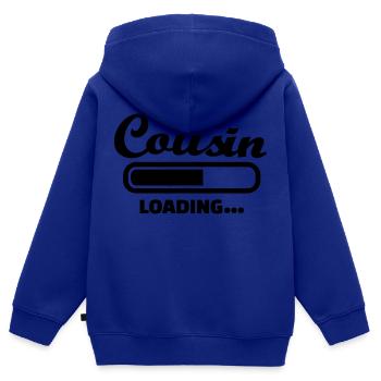 Cousin - Sweat Premium à capuche zippé enfant bio - bleu roi - Dos - AI Model Kid Male (0cm)