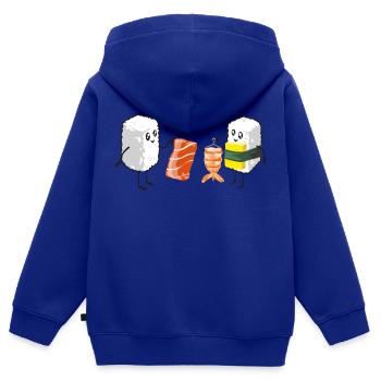 Sushi Shopping - Kinder Premium Organic Zip Hoodie - Royalblau - Hinten - AI Model Kid Male (0cm)