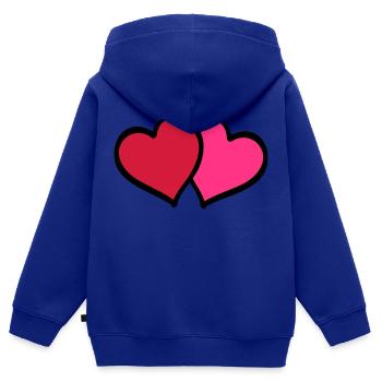 hearts comic - Kinder Premium Organic Zip Hoodie - Royalblau - Hinten - AI Model Kid Male (0cm)