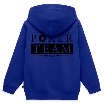 poker team - Kinder Premium Organic Zip Hoodie - Royalblau - Hinten - AI Model Kid Male (0cm)