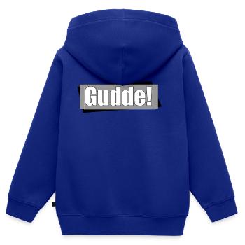 gudde - Kinder Premium Organic Zip Hoodie - Royalblau - Hinten - AI Model Kid Male (0cm)