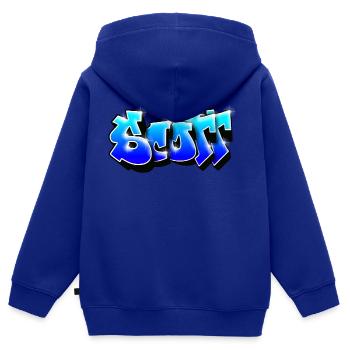SCOTT graffiti name - Kinder Premium Organic Zip Hoodie - Royalblau - Hinten - AI Model Kid Male (0cm)