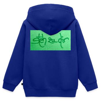 steh zu dir - Kinder Premium Organic Zip Hoodie - Royalblau - Hinten - AI Model Kid Male (0cm)