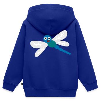 Libelle - Kinder Premium Organic Zip Hoodie - Royalblau - Hinten - AI Model Kid Male (0cm)