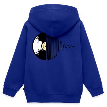 Techno Platte - Kinder Premium Organic Zip Hoodie - Royalblau - Hinten - AI Model Kid Male (0cm)