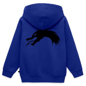 Dragon - Kinder Premium Organic Zip Hoodie - Royalblau - Hinten - AI Model Kid Male (0cm)